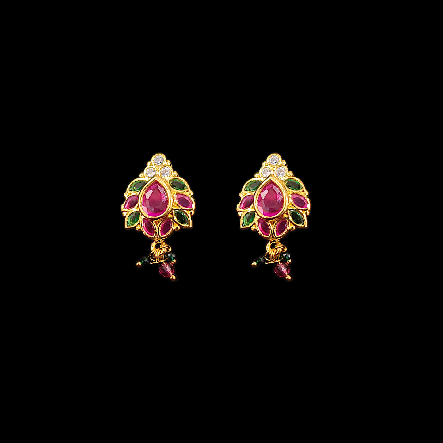 Multi Coloured AD Earring - My Golden Wish