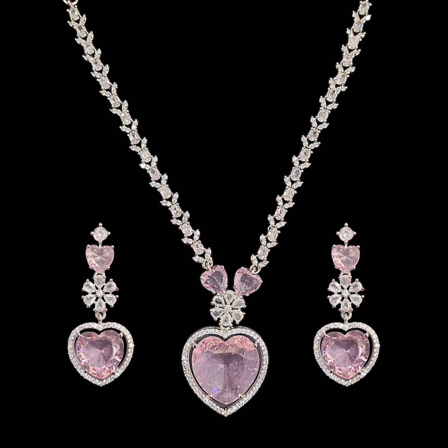 Pink Heart AD Necklace - My Golden Wish