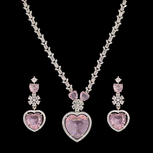 Pink Heart AD Necklace - My Golden Wish