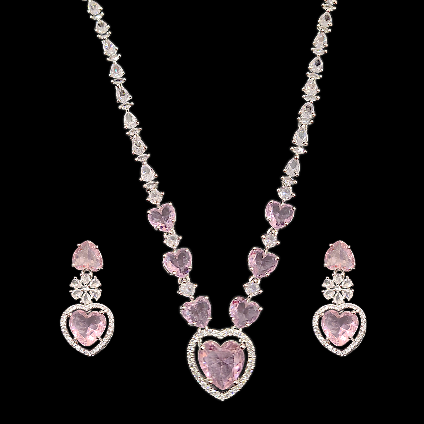 Small Heart AD Necklace Light Pink - My Golden Wish