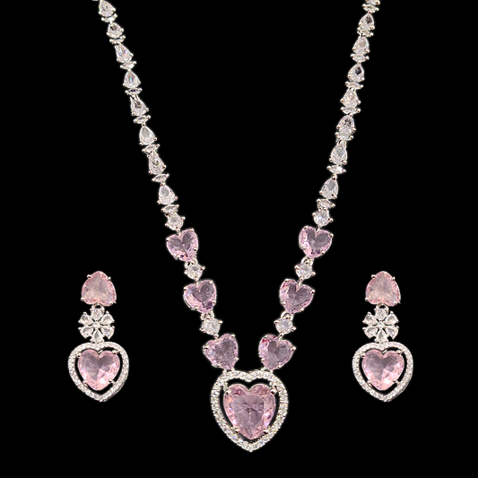 Small Heart AD Necklace Light Pink - My Golden Wish