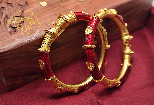 Red Manipuri Bangle - My Golden Wish