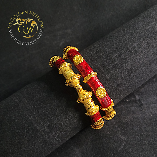 Red Manipuri Bangle - My Golden Wish