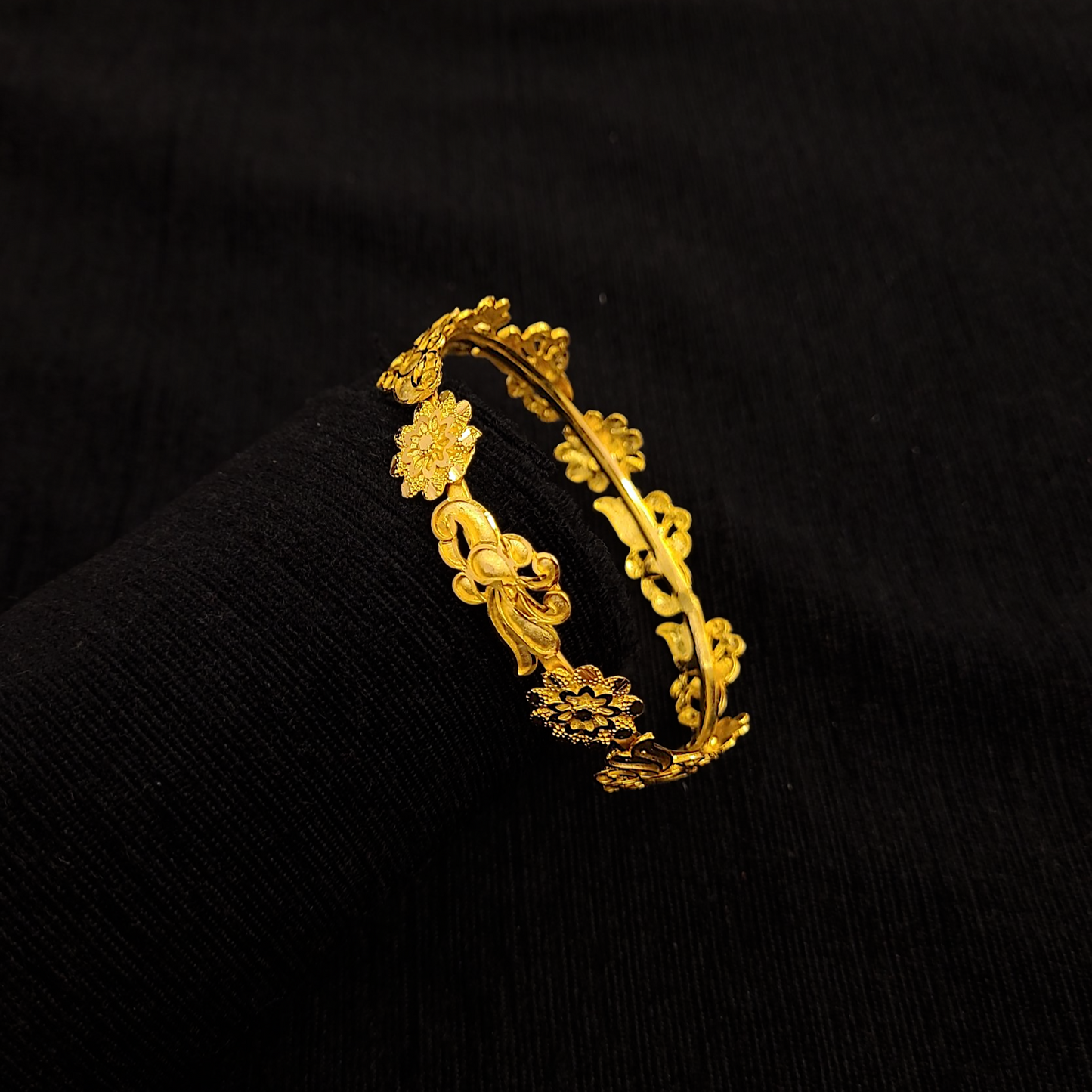 Peacock Flower Bangle - My Golden Wish