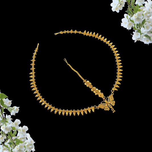 Designer Butterfly Tiara Tikli - My Golden Wish