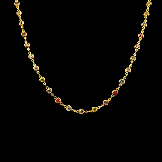Multicolour Small Heart AD Chain - My Golden Wish