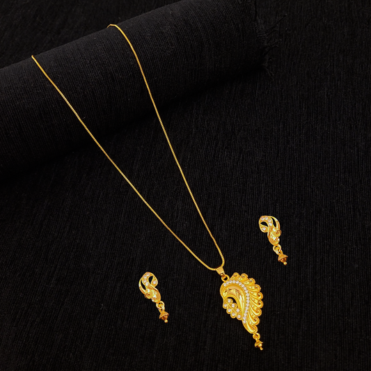 Light Weighted Design Locket Chain Set - My Golden Wish