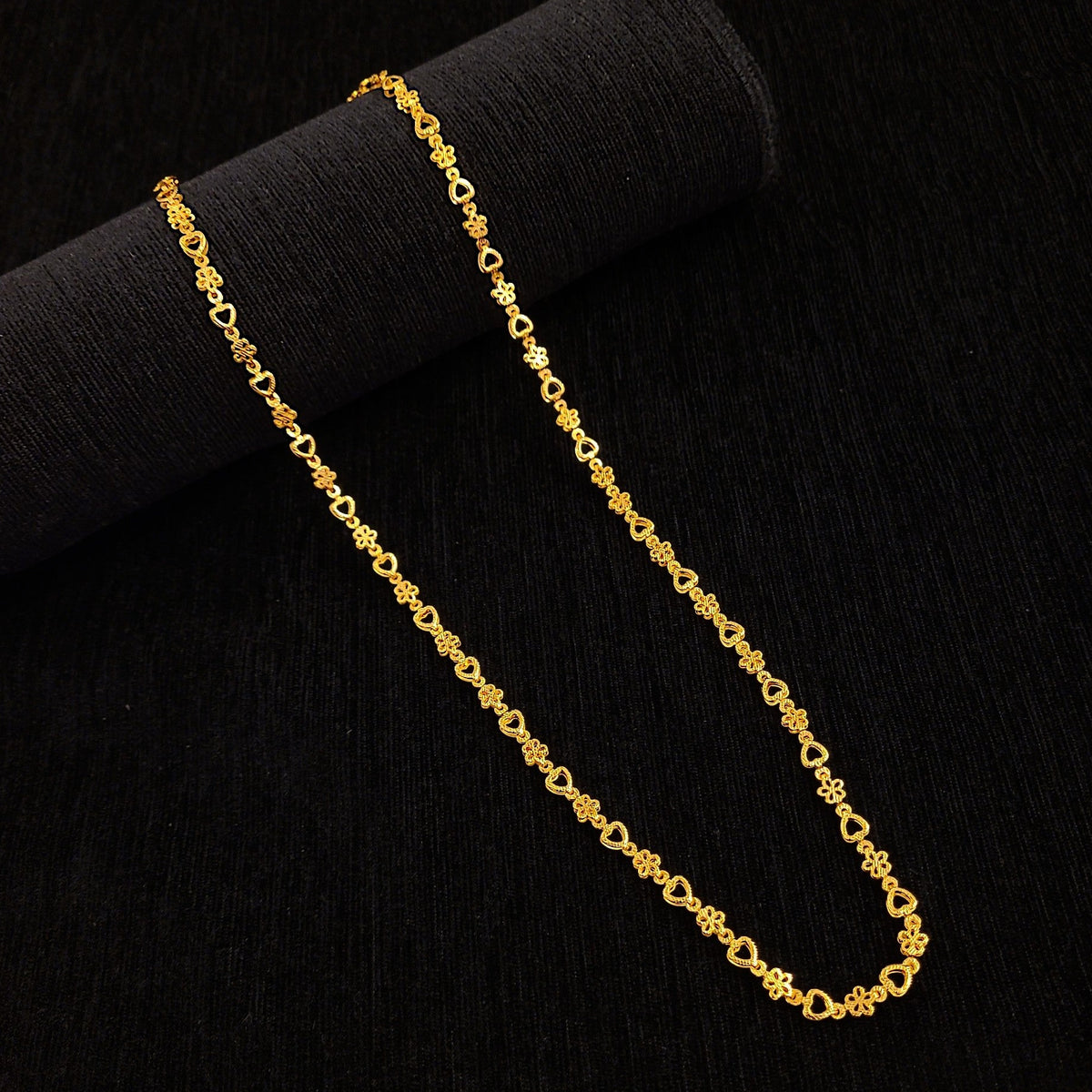 3D Flower Heart Chain