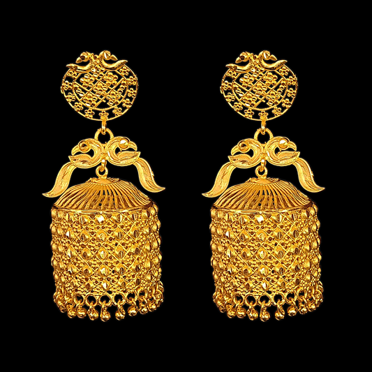 Cylindrical Peacock Earring - My Golden Wish
