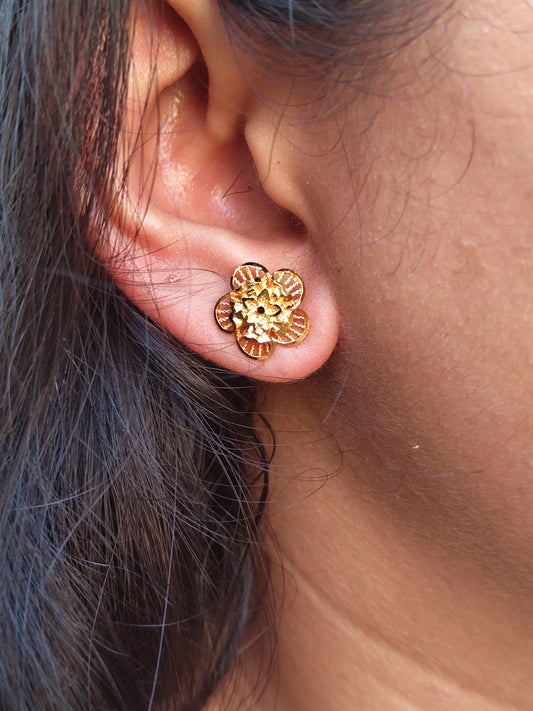 Dainty Floral Stud - My Golden Wish