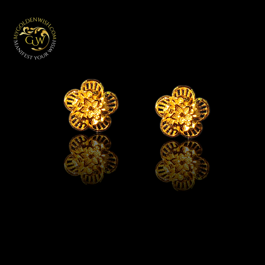 Dainty Floral Stud - My Golden Wish