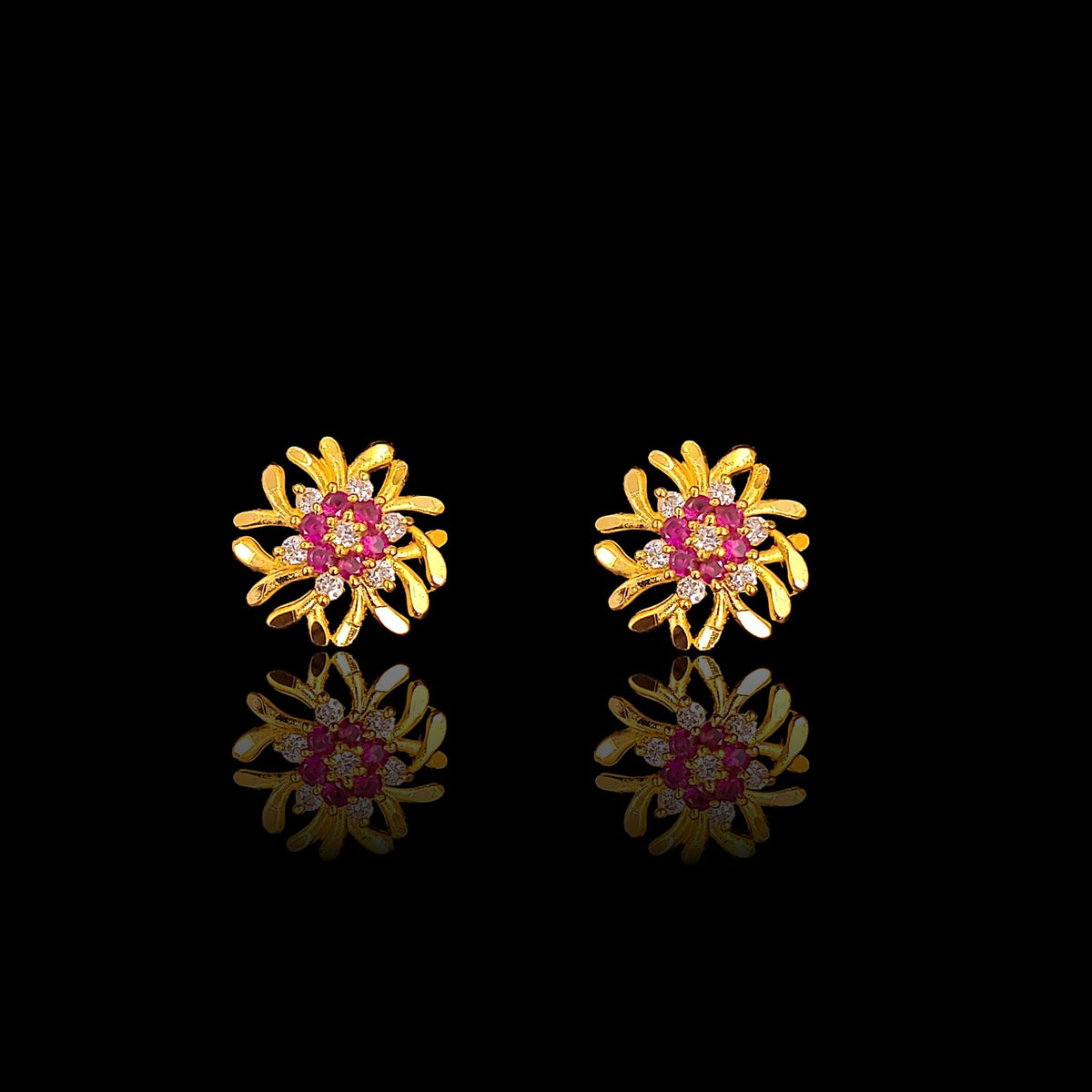 Small Ruby Flower Tops - XI