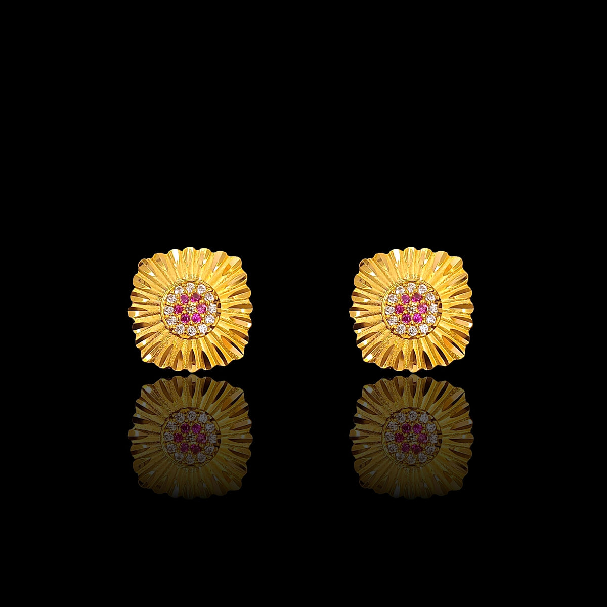 Small Ruby Flower Tops - XIV