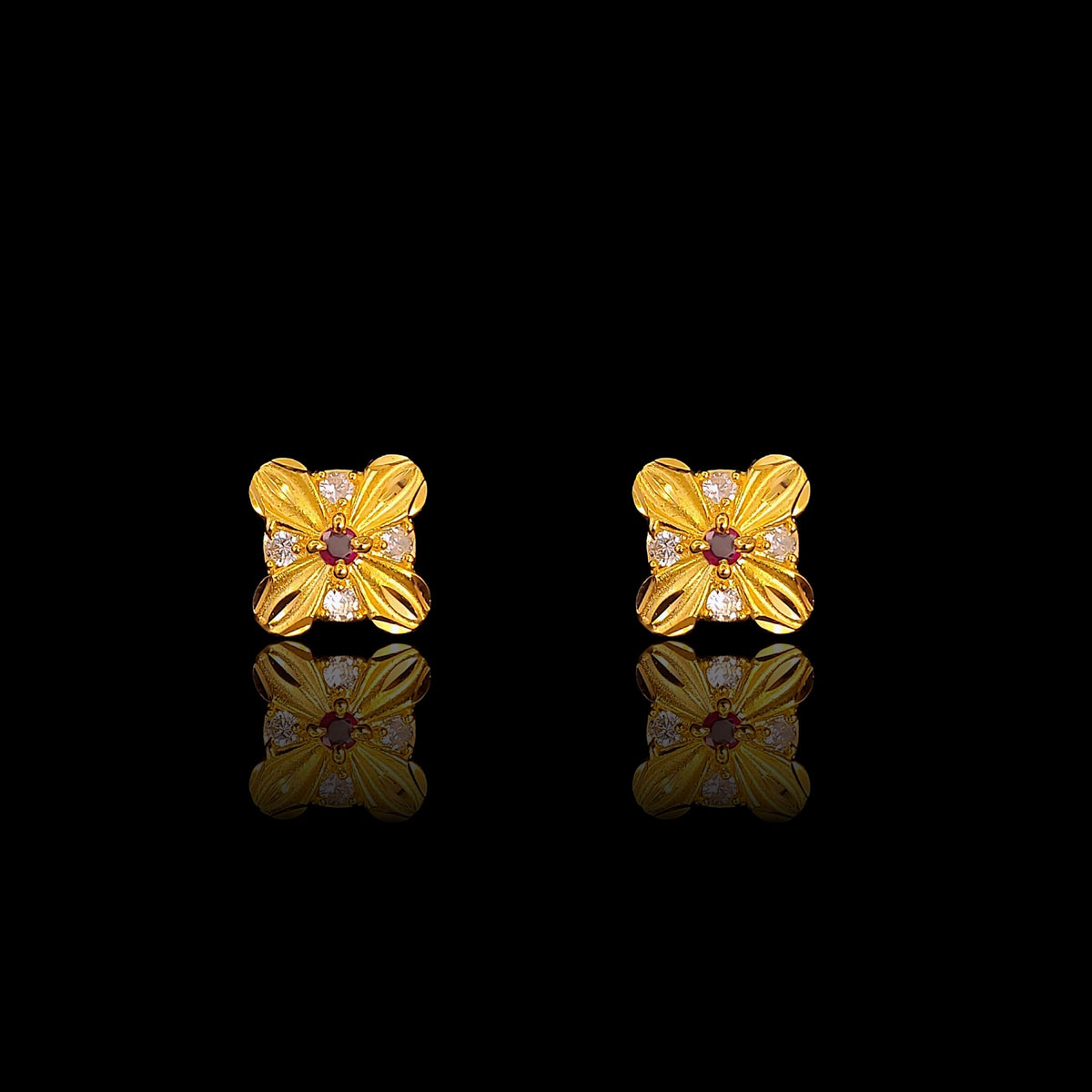 Small Ruby Flower Tops - XVI