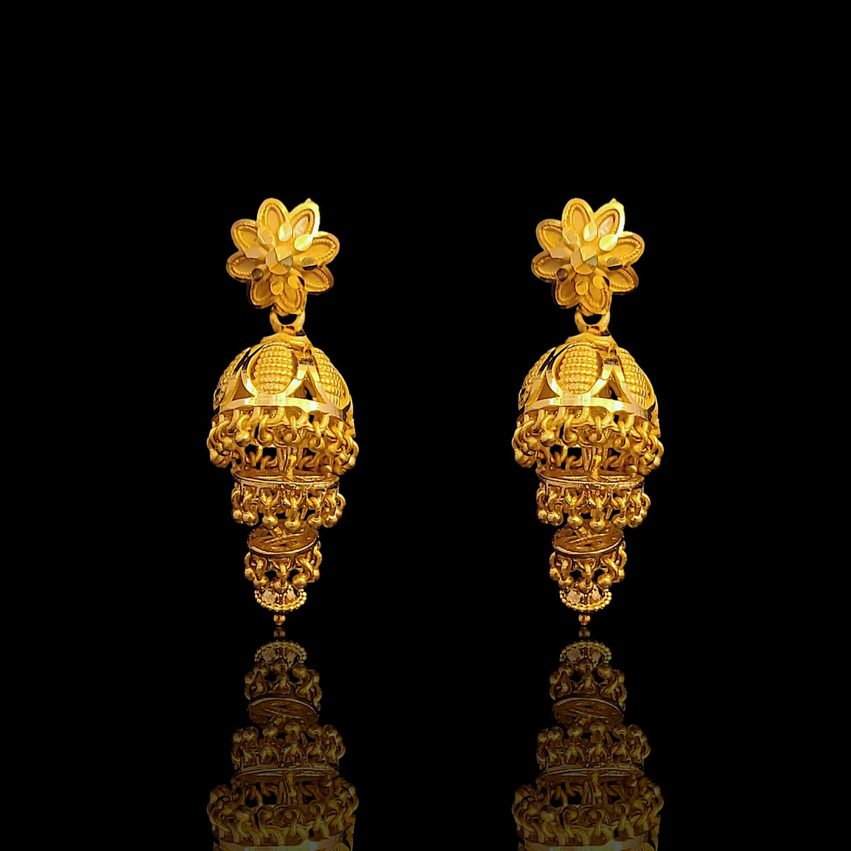 Sleek Triple Layer Jhumki