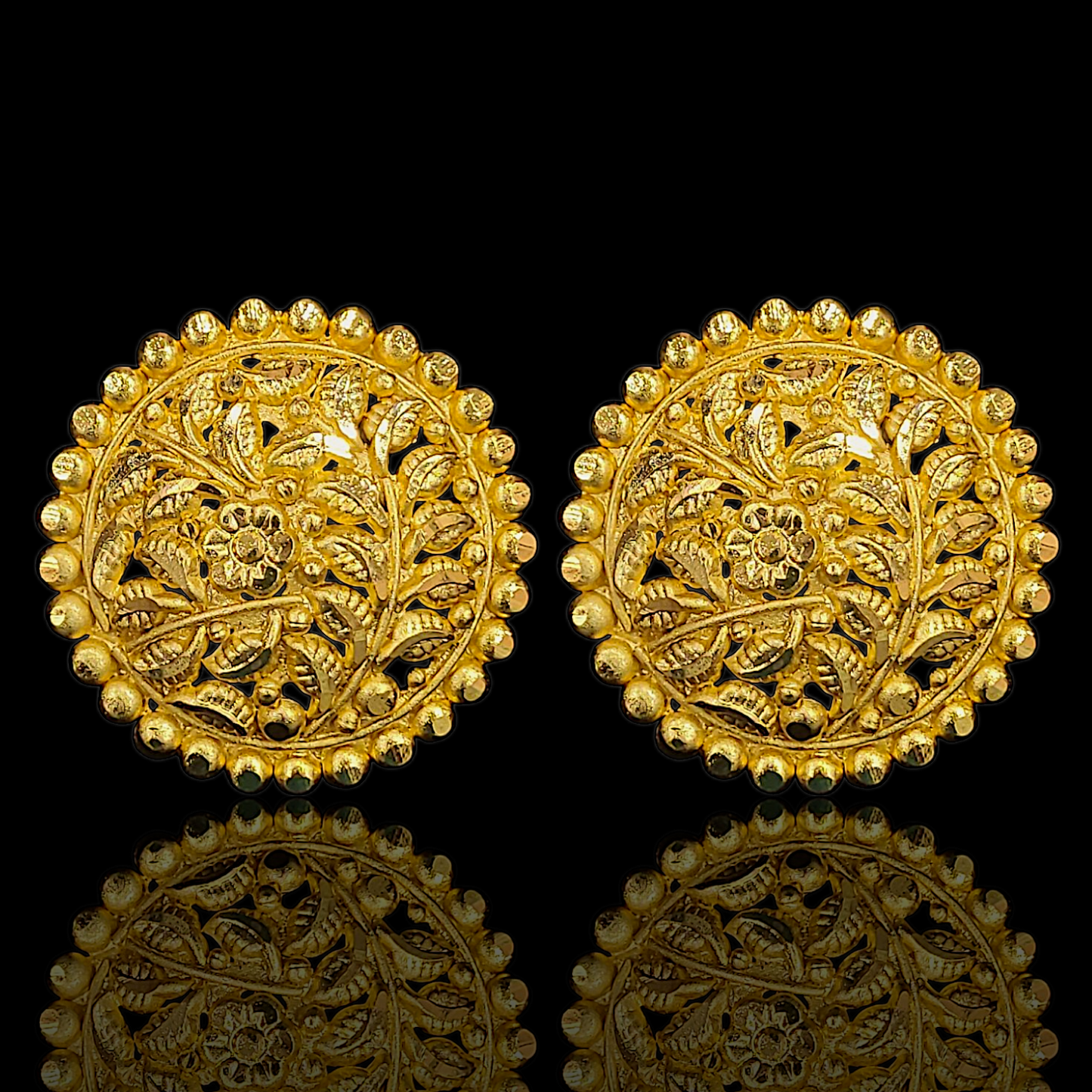 Big floral Stud - My Golden Wish