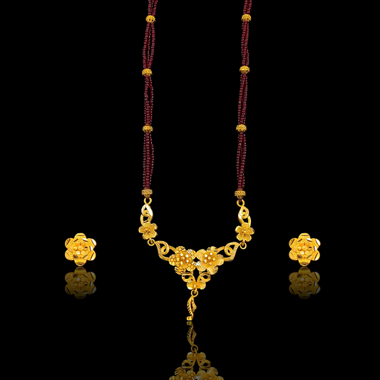 Dual Flower Sleek Locket Set - My Golden Wish