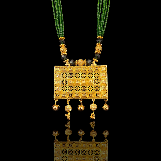 Chandramallika Locket Tarsel (Green) - My Golden Wish