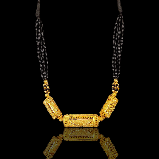 Triple Dhol Locket Tarsel (Black) - My Golden Wish