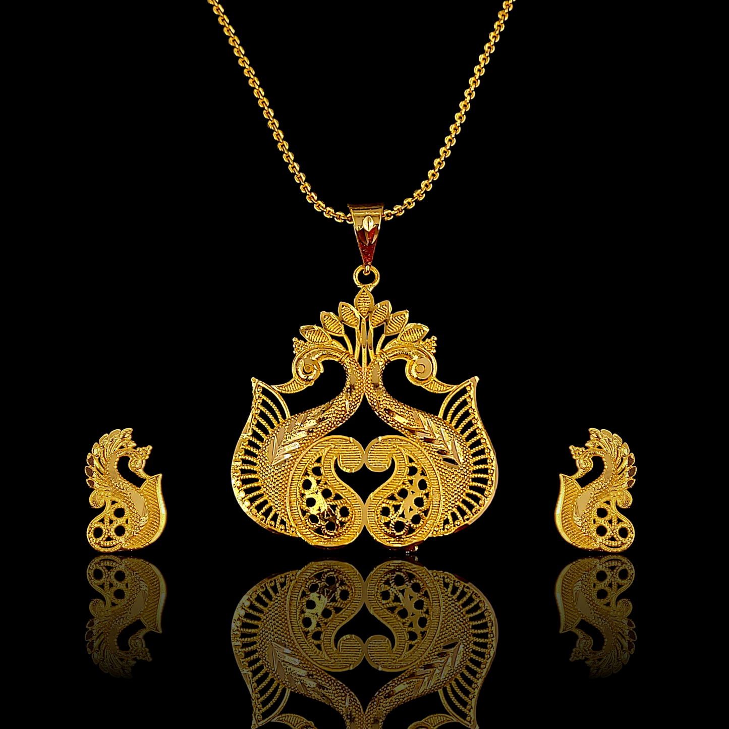 Dual Peacock Locket Set