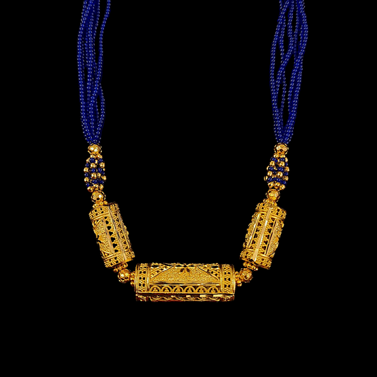 Triple Dhol Locket Tarsel (Blue)