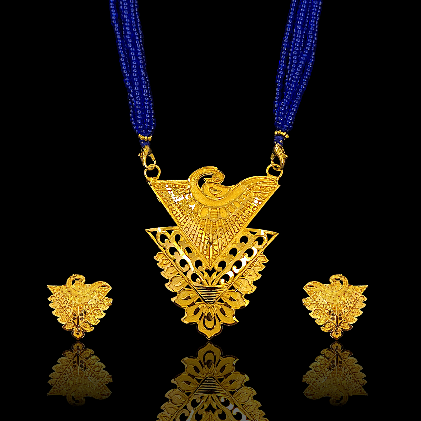 V Peacock Locket Set