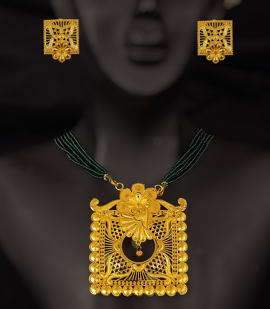 Big Square Temple Locket Set