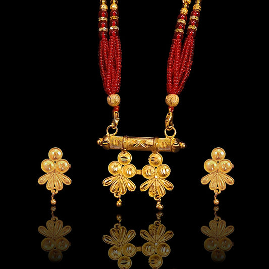 Dual Temple Leaf Locket Set