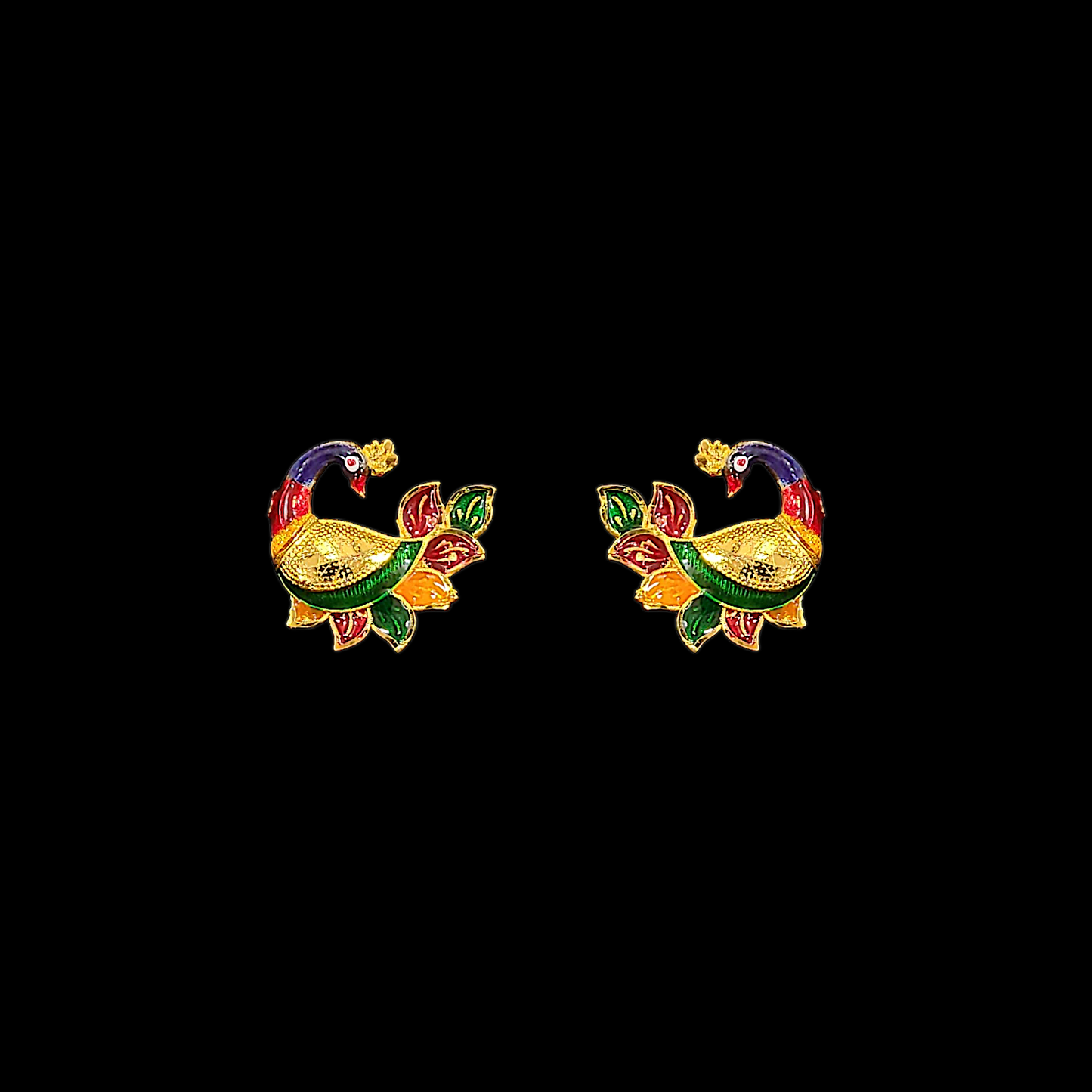 Peacock Meena Locket Set
