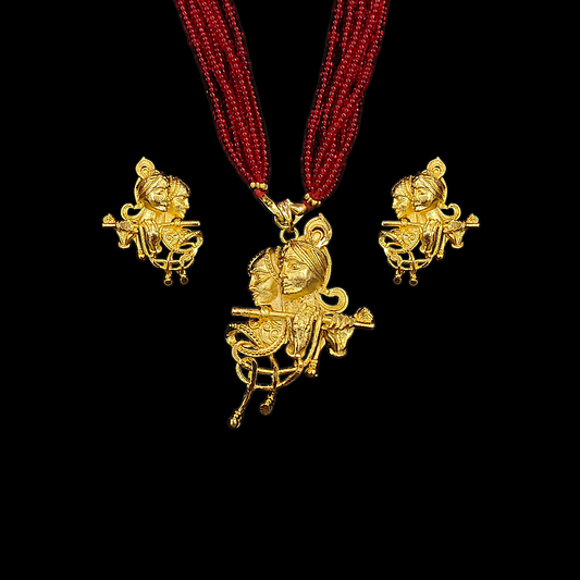 Radha Krishna Avatar Locket Set - My Golden Wish
