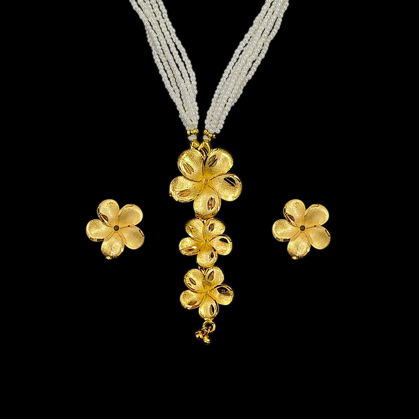 Layered Flower Locket Set - My Golden Wish