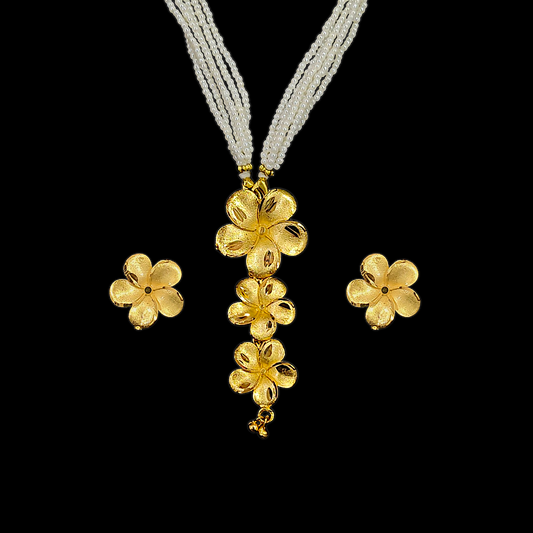 Layered Flower Locket Set - My Golden Wish