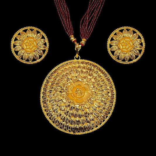 Big FLower Locket Set - My Golden Wish