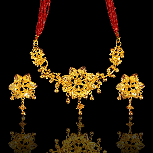 Flower Mini Hansli Locket Set - My Golden Wish