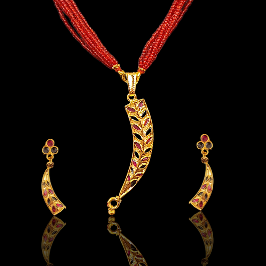 Assam Traditional Minakari Locket Set - III - My Golden Wish