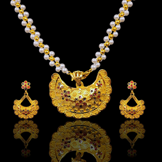 Assam Traditional Minakari Locket Set - V - My Golden Wish