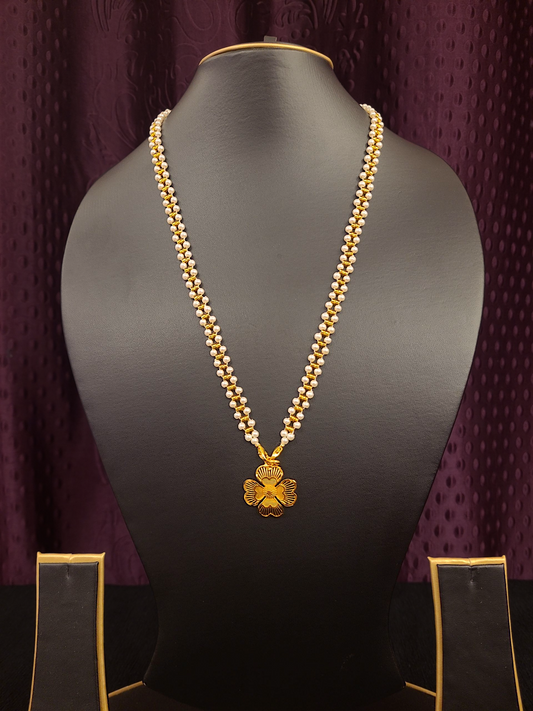 Flower Locket With Pearl Chain- II - My Golden Wish