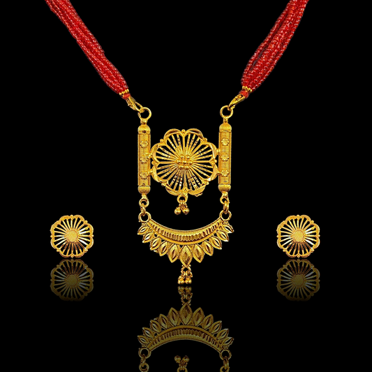 Flower Designer Locket Set - I - My Golden Wish