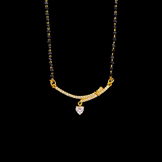 Half Line Heart Drop Mangalsutra - My Golden Wish