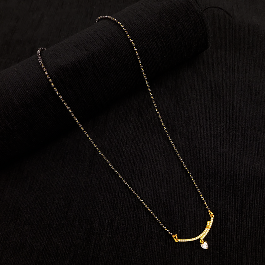 Half Line Heart Drop Mangalsutra - My Golden Wish