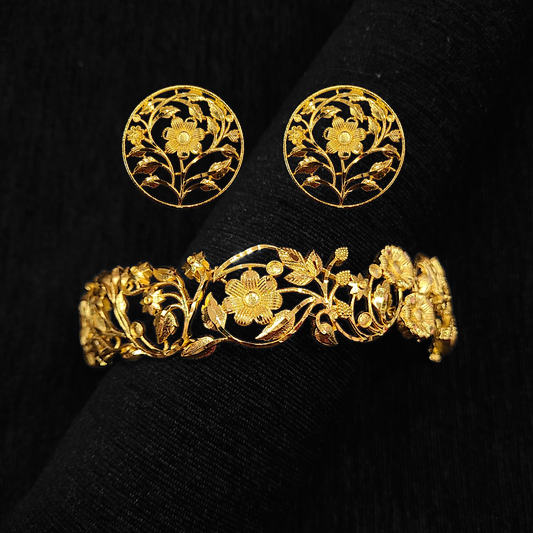 Broad Flower Choker - My Golden Wish