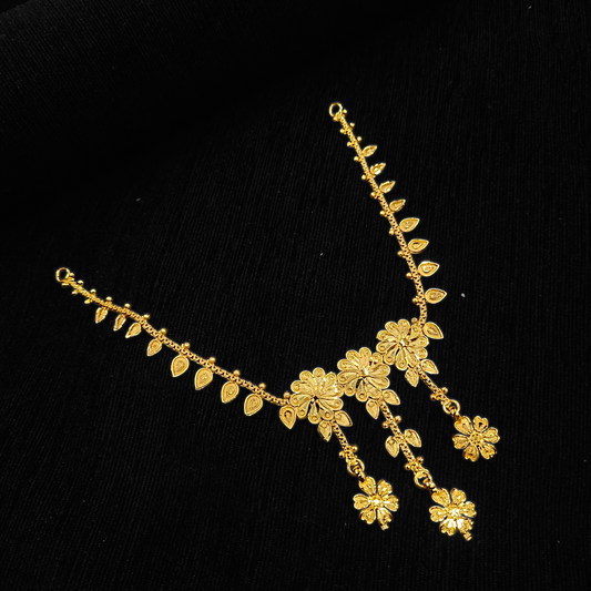 Triple Flower Drop Necklace - My Golden Wish