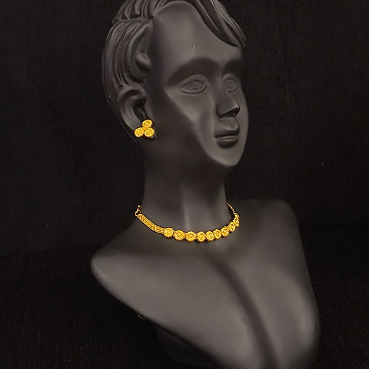 Sleek Flower Choker Set - My Golden Wish