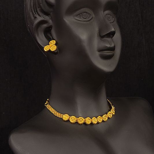 Sleek Flower Choker Set - My Golden Wish