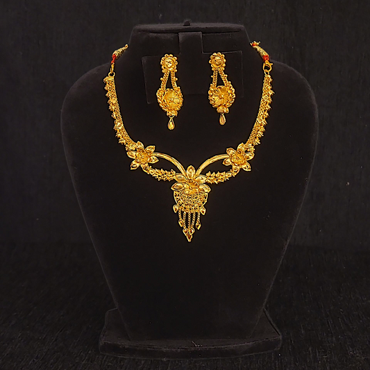 Sabeki Leaf Necklace Set - My Golden Wish