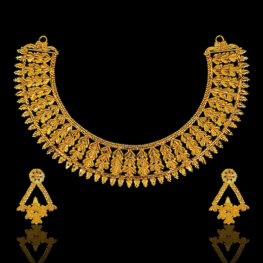 Leaf Chatai Necklace Set - My Golden Wish