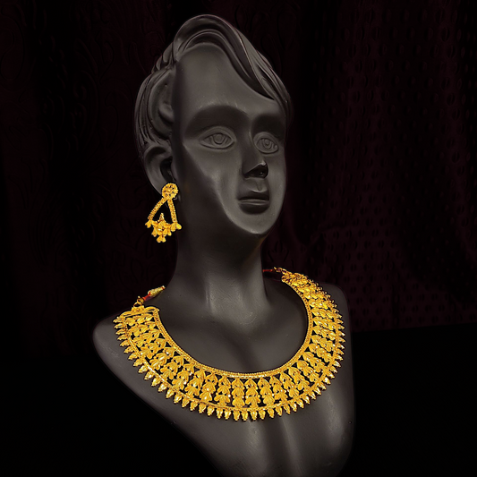 Leaf Chatai Necklace Set - My Golden Wish