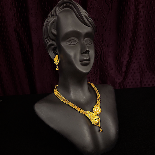 Feather Chatai Necklace Set - My Golden Wish