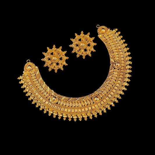 Premium Sabeki Broad Chatai Necklace Set - My Golden Wish