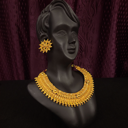 Premium Sabeki Broad Chatai Necklace Set - My Golden Wish